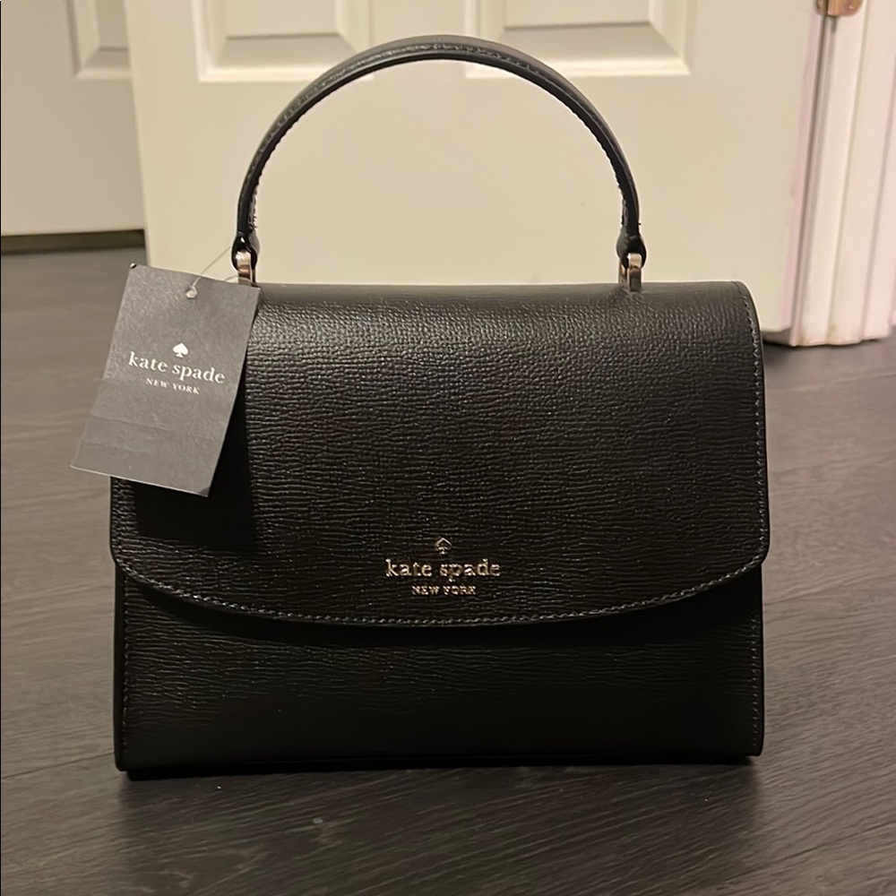 kate spade New York Black Leather Top-Handle Satchel